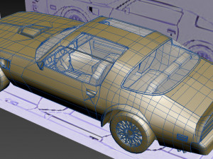 pontiac firebird 1977 low poly 3D Модель