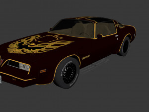 pontiac firebird 1977 low poly 3D Модель