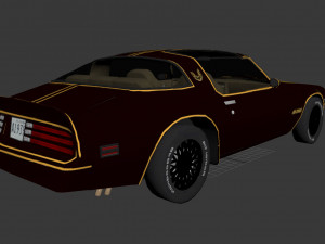 pontiac firebird 1977 low poly 3D Модель