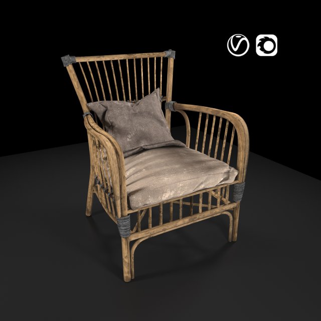 old wooden chair Modèle 3D .c4d .max .obj .3ds .fbx .stl .blend 