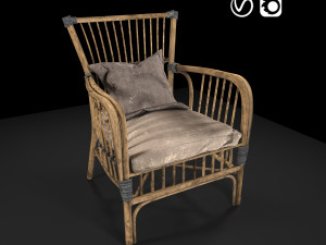 old wooden chair 3D मॉडल