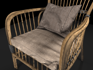 old wooden chair Modèle 3D