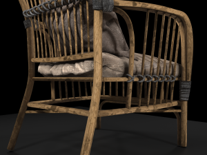 old wooden chair Modèle 3D