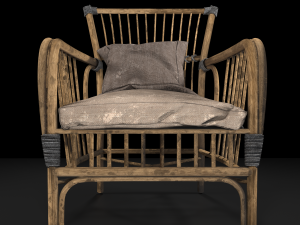 old wooden chair Modèle 3D