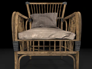 old wooden chair 3D Model