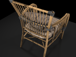 old wooden chair Modèle 3D