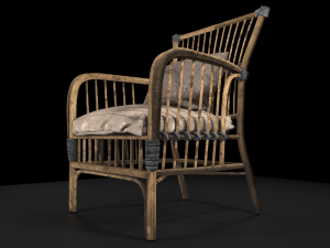 old wooden chair Modèle 3D