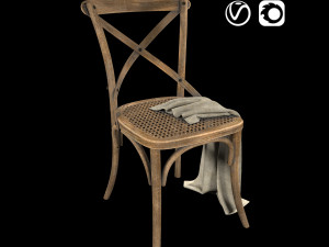 french bistro chair 3D 모델