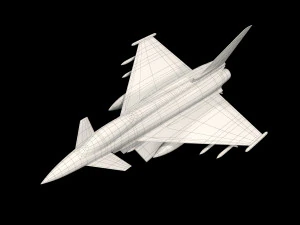 eurofighter typhoon jet aircraft decoration 3D Model