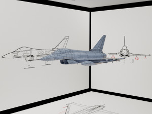 eurofighter typhoon jet aircraft decoration 3D 모델