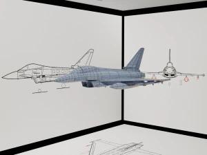 eurofighter typhoon jet aircraft decoration 3D Model
