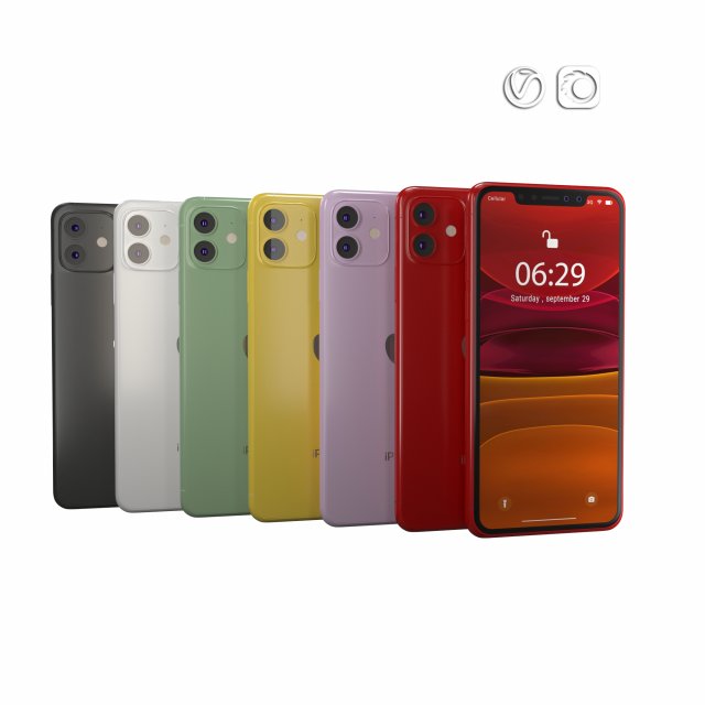 apple iphone 11 2019 3Dモデル .c4d .max .obj .3ds .fbx .stl .blend 