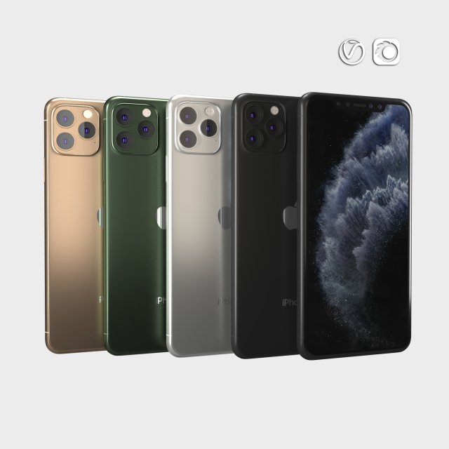 iphone 11 pro 11 pro max 3Dモデル .c4d .max .obj .3ds .fbx .stl .blend 