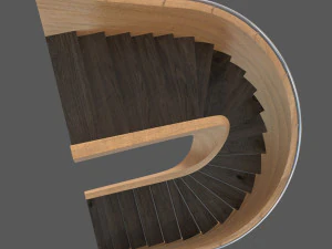 wooden spiral staircase 3D Model