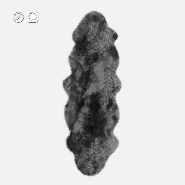 lambskin rug black and white 3D-Modell .c4d .max .obj .3ds .fbx .stl .blend 