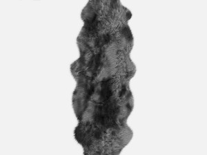 lambskin rug black and white 3D Model