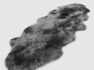 lambskin rug black and white 3D-Modell