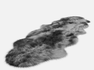 lambskin rug black and white 3D-Modell