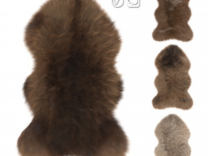 pelt rug brown 4 3D Model