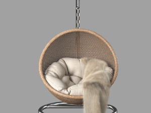 rattan hanging chair 3D 模型