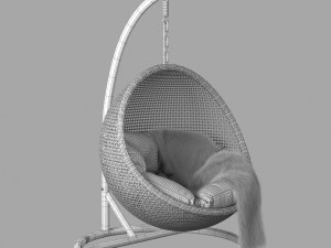 rattan hanging chair 3D 模型