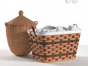 wiklinowe kosze do prania i przechowywania Model 3D