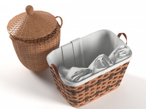 laundry and storage wicker baskets 3D Модель
