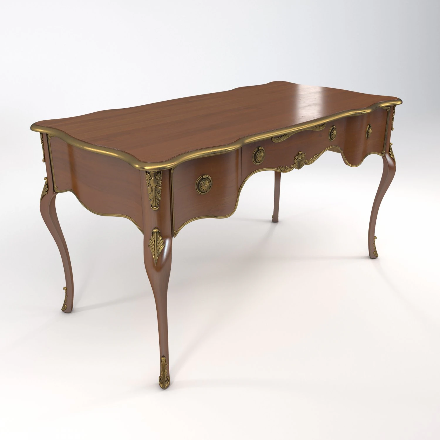 wooden classic table 3D Model .c4d .max .obj .3ds .fbx .stl .blend