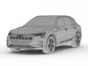 audi e-tron 2020 low poly 3D 모델
