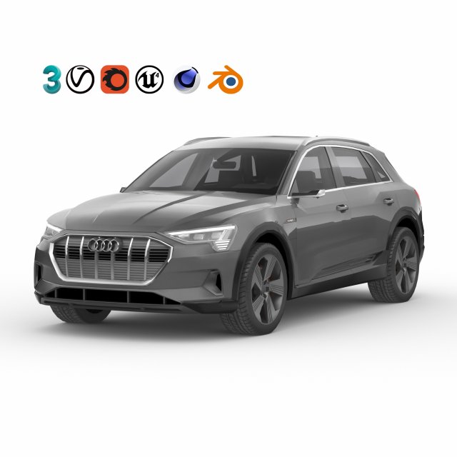 audi e-tron 2020 low poly 3D 모델 .c4d .max .obj .3ds .fbx .stl .blend 