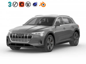 audi e-tron 2020 baixo poli Modelo 3D