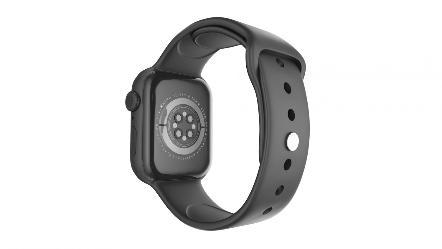 apple watch series 6 44mm space gray aluminum case with black