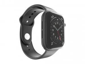 apple watch series 6 44mm space gray aluminum case with black sport band 3D Model