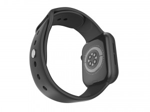 apple watch series 6 44mm space gray aluminum case with black sport band 3D Modell in Apparate 3DExport
