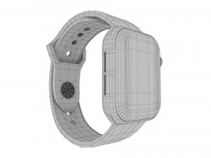 apple watch series 6 44mm space gray aluminum case with black sport band 3D 모델