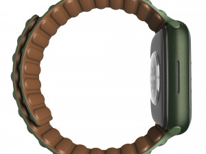 apple watch series 7 45mm green aluminum case with green leather link Modèle 3D