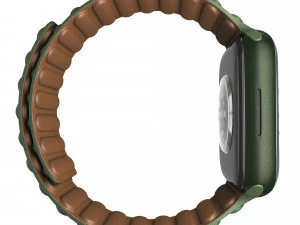 apple watch series 7 45mm green aluminum case with green leather link 3D Model