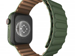 apple watch series 7 45mm green aluminum case with green leather link 3D Model