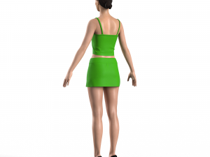 Green top and skirt 3D Modell