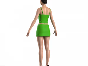 Green top and skirt 3D Model