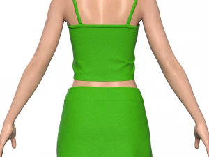 Green top and skirt 3D Model