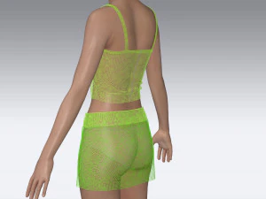 Green top and skirt 3D Model