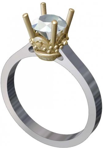 solitaire crown ring Modelo 3D .c4d .max .obj .3ds .fbx .stl .blend 