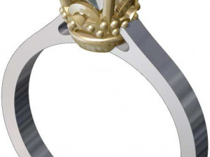 solitaire crown ring 3D 모델