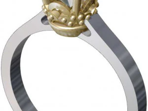 솔리테어 크라운 링 3D 모델