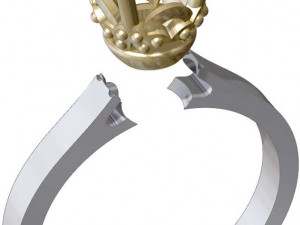 solitaire crown ring Modelo 3D