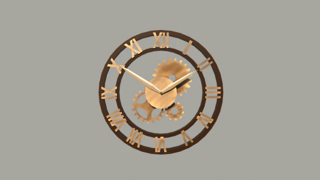 steampunk clock 3D Model .c4d .max .obj .3ds .fbx .stl .blend
