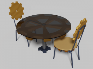 gear table and chair Model 3D