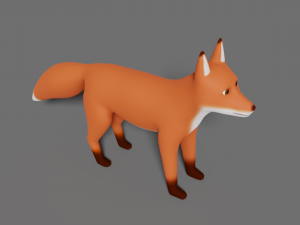low poly fox Model 3D