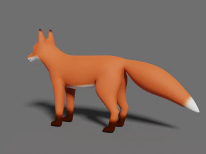renard low poly Modèle 3D